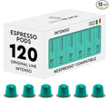 BrewBlack Intenso Coffee Capsules - 120 Aluminum Coffee Pods Compatible with Nespresso Original line, Dark Roast - Intensity 11/12, Made in Italy