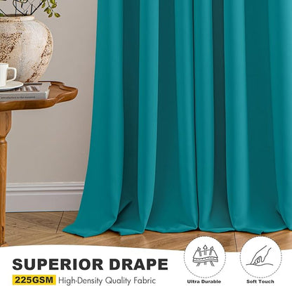 MIULEE Blackout Curtains for Bedroom 2 Panels 40 x 72 Inch Long Teal | Thermal - Image 5