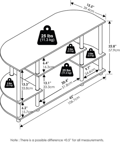 Furinno Jaya TV Stand, 4-Tier Toolless Assembly Corner Entertainment Center - Image 3