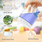 8 OZ Plastic Jars, 48 Pcs Clear Plastic Jars with Lids Stackable Leakproof Storage Containers Jar Clear Empty Slime Containers with White Lids for Kitchen and Household Food Storage