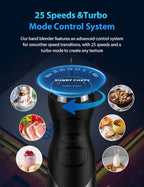 Immersion Blender Handheld Hand Blender, Speed Settings, Stainless Steel, Black