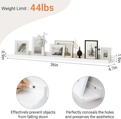Floating Shelves for Wall, 36 inch Wood Floating Shelves Set of 2, Picture - Image 3