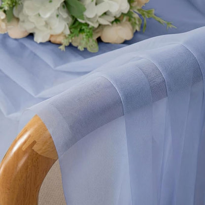 Simplebrand Denim Sheer Curtains 96 Inches Long, Light Filtering Rod Pocket - Image 7