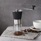 Manual Coffee Grinder, Hand Grinder Coffee Mill with Adjustable Conical Ceramic Burr for Aeropress, Espresso, Filter, French Press, Coffee Beans Grinder - Capacity 160ml (Black)