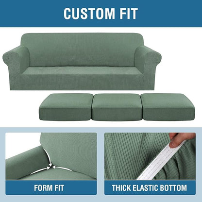 H.VERSAILTEX 4 Piece Stretch Sofa Covers - Image 4