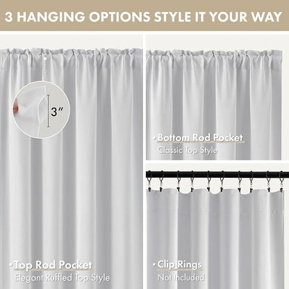 MIULEE 4-Panel Blackout Kitchen Window Curtain Panels 40"x45" Greyish White | - Image 8