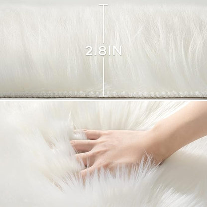Ashler Faux Fur Rug, 2.3 x 3.3 Ft, Machine Washable | Fluffy Sheepskin Fur - Image 3