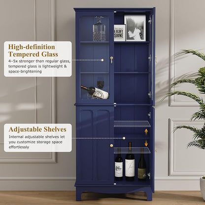 ARTPOWER 72" Freestanding Kitchen Pantry Storage Sideboard, Classical Tall - Image 4