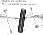 Milk Frother Handheld, Battery Operated Coffee Foamer Drink Mixer with 2 Stainless Steel Electric Whisks for Coffee, Latte, Cappuccino, Hot Chocolate, Protein，Egg Batteries Included,Black