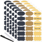 Nardo Visgo 108pcs Colored Labels for Food Containers with 2 Markers, Waterproof Removable Self-Adhesive Colorful Chalkboard Label Stickers for Kitchen Spice Jar Bottle Storage Bin Pantry Organizing