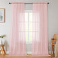 Blush Sheer Curtains for Bedroom Living Room 96 Inches Long 2 Panels, Modern by WelvetBLK
