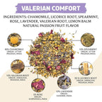 BREWIX, Valerian Comfort Tea for Sleep and Relaxation (40+ Cups, 2.82oz/80g) Caffeine-Free and Calming for Bedtime | Valerian Root, Chamomile & Lavender | Perfect Wellness Sleep