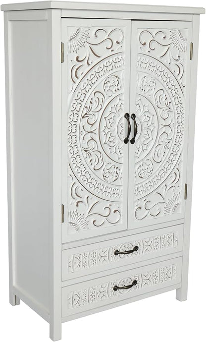 LKTART 48" Tall Vintage Sideboards Carved Wood Buffet Cabinet, Farmhouse Pantry - Image 4