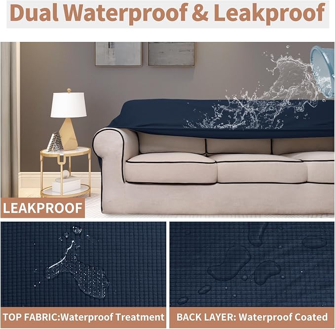 Easy-Going 100% Waterproof Oversized Chair Couch Cover, Stretch Sofa Cover | - Image 3