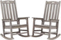 Psilvam Outdoor Rocking Chair Set of 2, Poly Lumber Oversized Rocking Chair by PsilvamGardenFurniture