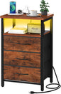 Yoobure Night Stand with Charging Station, 16 Colors LED Nightstand with USB by Yoobure
