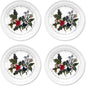Portmeirion Holly and Ivy 7.25" Bread & Butter Plate (Set of 4) - Earthenware Side Plates, Holly Design - Festive Christmas Tableware - Microwave, Oven, Freezer, Dishwasher Safe - Holiday Dishware