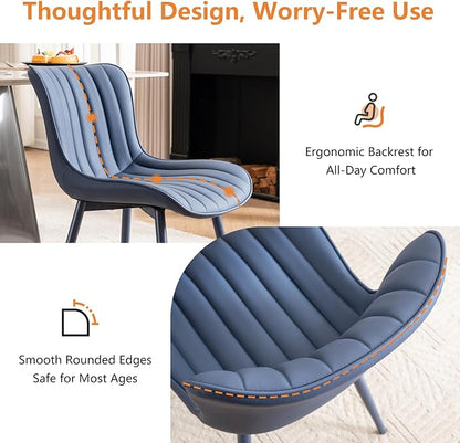 YOUNUOKE Mid-Century Modern Dining Chairs Set of 2, Armless Accent Chair - Image 8