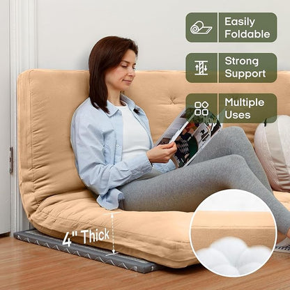 ZonLi Japanese Floor Futon Mattress Twin Size 75"x 39", 100% Cotton Cover 4'' - Image 2