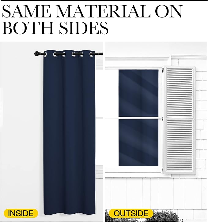 NICETOWN Blackout Draperies Curtains, 1 Pair, 29 x 40 Inch, All Season Thermal - Image 6