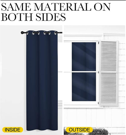 NICETOWN Navy Blackout Curtains 102" Long - Image 6