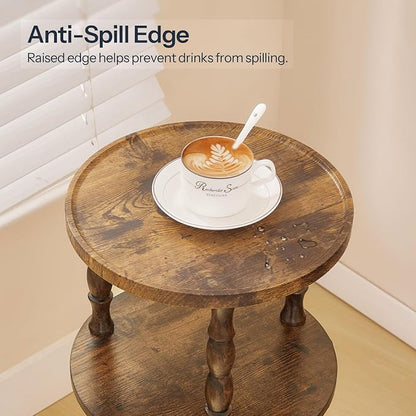 HOOBRO Round Side Table for Small Space, 3-Tier Small Round End Table - Image 6