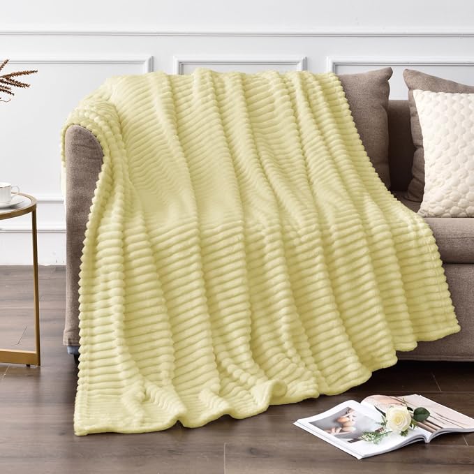 BEDELITE Transparent Yellow Fleece Throw Blanket - Image 2