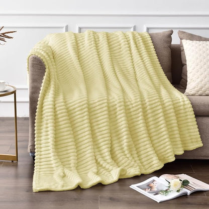 BEDELITE Transparent Yellow Fleece Throw Blanket - Image 2