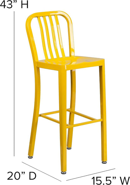 Flash Furniture Gael Commercial Grade 2 Pack 30" High Yellow Metal - Image 3