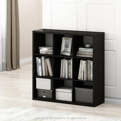 Furinno CUBICLE Book Shelf, 9-Cube Bookshelf, Extra Thick Frame Reversible - Image 2