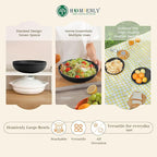 Homienly Wheat Straw Large Salad Bowl Set - Salad Bowls for Kitchen, Party, 60 OZ Large Capacity Serving Bowls Set of 2, Microwave and Dishwasher Safe Big Fruit Bowls (Black)