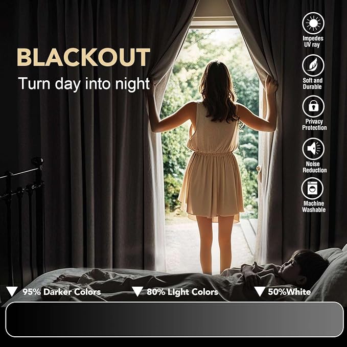 H.VERSAILTEX Thermal Insulated Blackout Curtains Window Panel Drapes - Image 3
