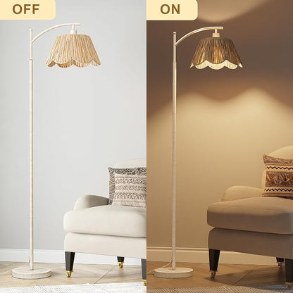 Oneach Rattan Floor Lamp for Living Room - Image 6
