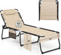 GYMAX Lounge Chair for Outside, 440lbs 27” Oversize Folding Beach Tanning by GYMAX