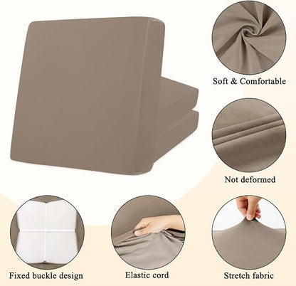 HEBE Stretch Patio Cushion Covers Set 12pcs, Waterproof Outdoor Couch Covers - Image 3