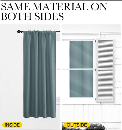 NICETOWN Greyish Blue Blackout Curtains Panels - Image 5