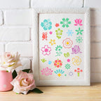 Zonon 3 Pieces Stencil Template Painting Stencil Spring Summer Template Reusable Drawing Set for Daily DIY Art Notebook Wedding Card Scrapbook Home Decor 3 Sizes(Flower Style)