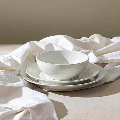 Stone Lain Orbit 4-Piece Salad Plate Set Stoneware, White