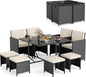 Tangkula 9 Piece Patio Dining Set, Rattan Chairs by TANGKULA