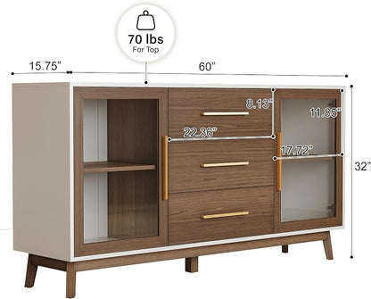 BELLEZE 60‘’ Sideboard Buffet, Console Table - Image 2