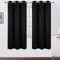 Black Thermal Blackout Curtains/42 x 72 Inch/Set of 2 Panels Room Darkening by Lemomo