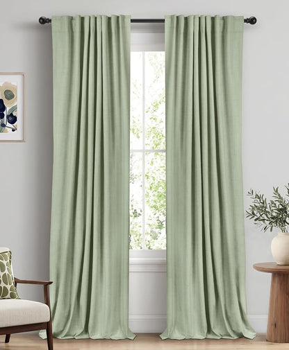 Faux Linen Total Blackout Curtains by 100BlackoutShield