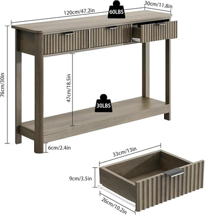 RUSTOWN Fluted Wood Console Table - Image 3
