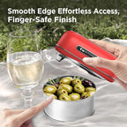 Kitchen Mama Orbit One Rechargeable Electric Can Opener: Hands-free, USB-C Charging, Automatic Stop, Smooth Edge, Safety, Blade for Large Cans, Heavy Duty, Soda Can and Pop Can, with Storage Box (Red)