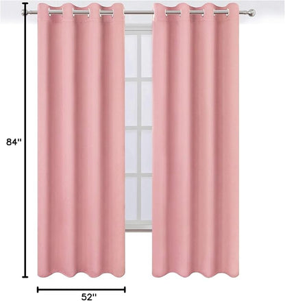 Baby Pink Bedroom Blackout Curtains/52 x 84 Inch Long/Set of 2 Curtain - Image 10