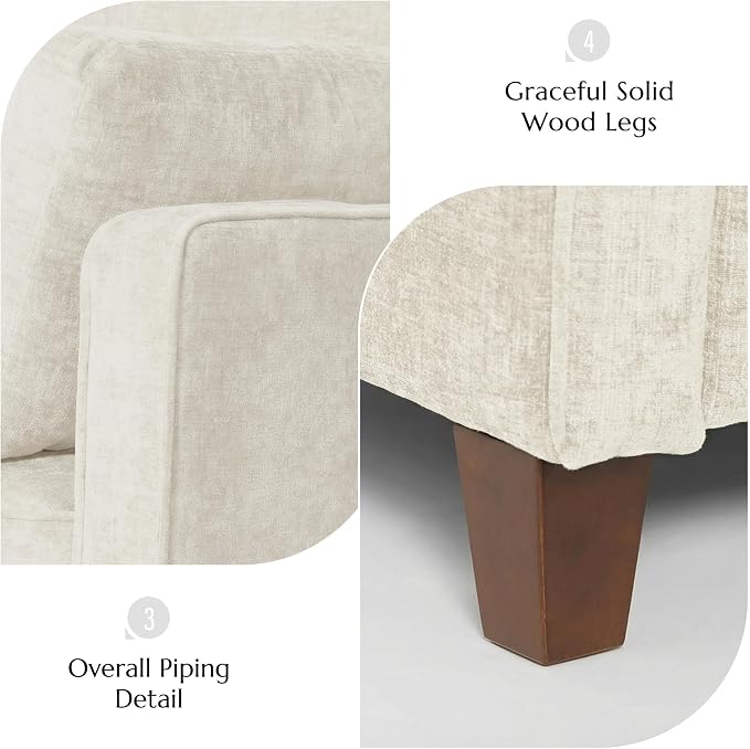 Luxury Oversized Accent Chair, 40.9" Upholstered Piping Single Armchairs - Image 7