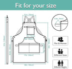 Kitchen Apron, Work Apron, Canvas, Multiple Pockets, Gardening, Painting, BBQ, Artist, Carpenter, Sizes M to XXL, Ice Blue