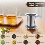 Tea Infuser for Loose Leaf Tea,Stainless Steel Tea Infuser with Heat Proof Silicone Handles,Extra Fine Mesh Tea Strainers Filter Fine Tea Leaves Effectively,Fits TeaPots/Mugs