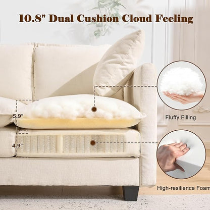 Loveseat Sofa with Ottoman - Image 5