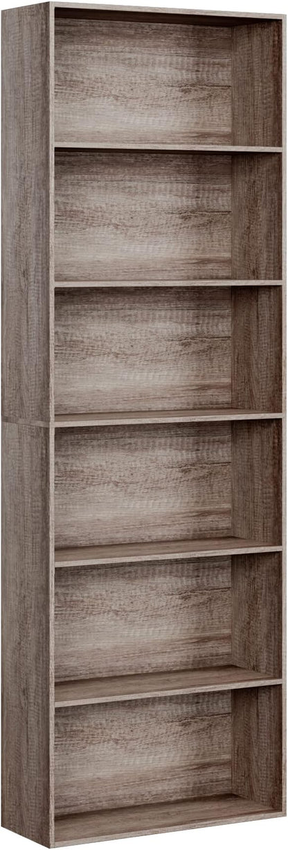 FOTOSOK 6-Tier Open Bookcase and Bookshelf, Freestanding Display Storage - Image 7